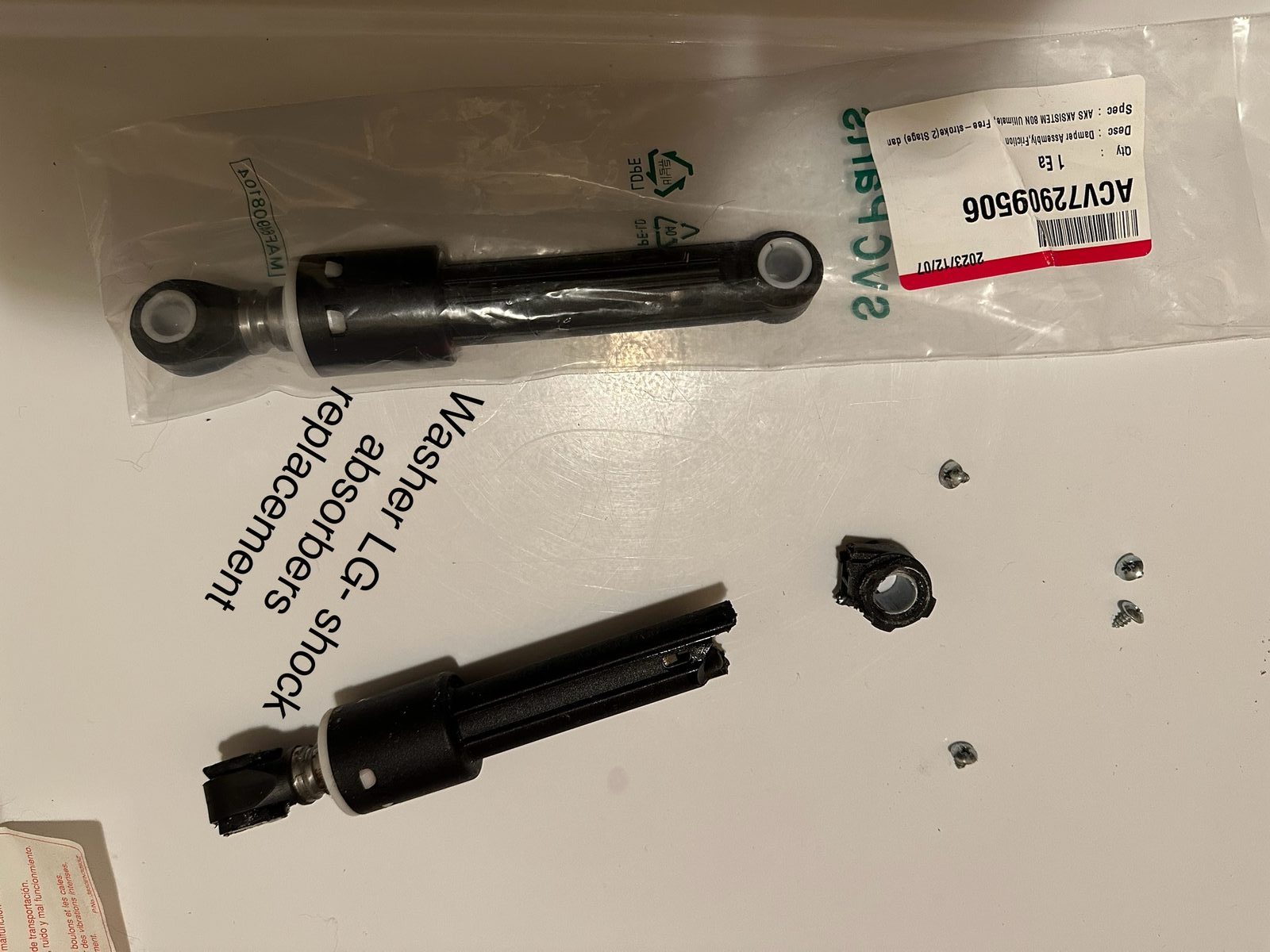 LG washer shock absorber replacement parts