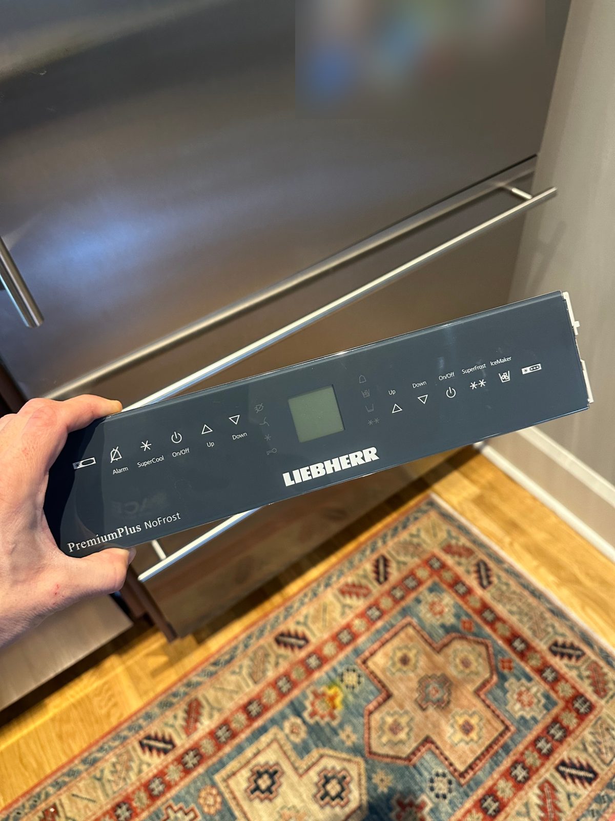 Liebherr PremiumPlus NoFrost control panel removed from a CS 2060 refrigerator-freezer in a Seattle kitchen